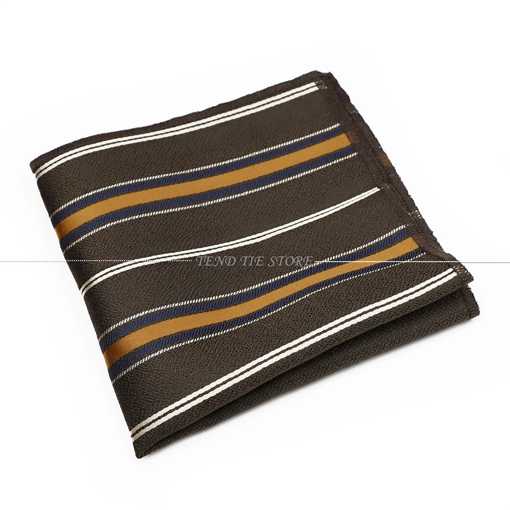 Men's Striped Floral Pocket Square for Weddings