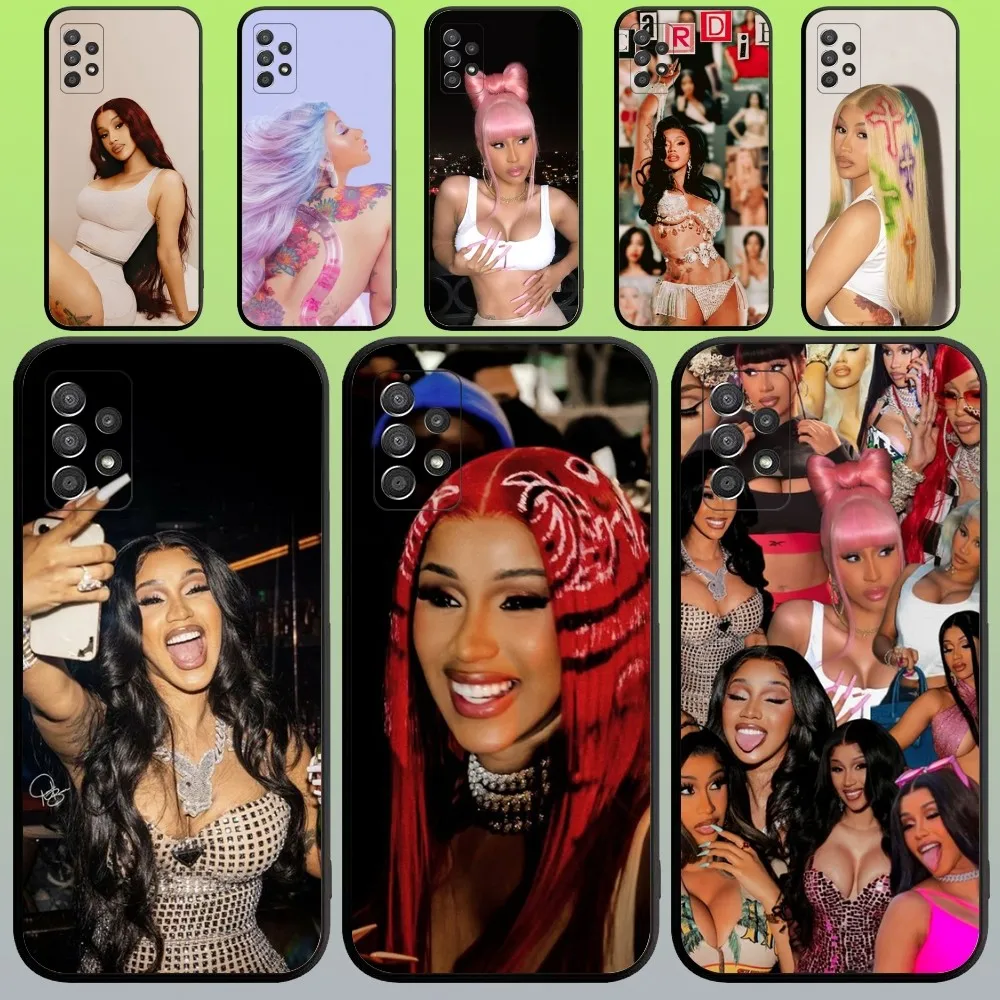 

Cardi B Phone Case For Samsung Galaxy A20,A21s,A22,A31,A32,A52,A53,A72,73,A80,A91 Soft Black Cover