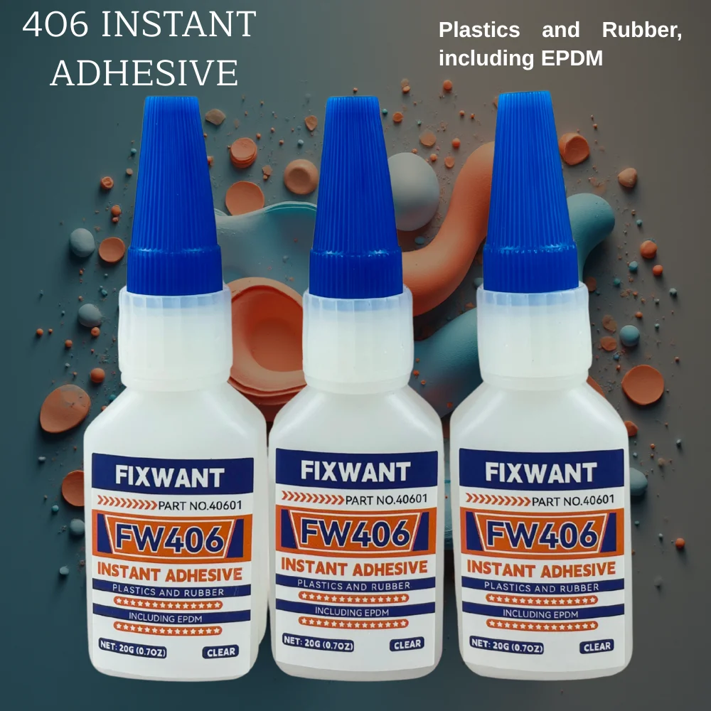 

1-10 бутылок, 20 г, 406, суперклей, пластиковый резиновый клей EPDM, прозрачный цианакрилатный клей, быстросохнущий, долговечный клей
