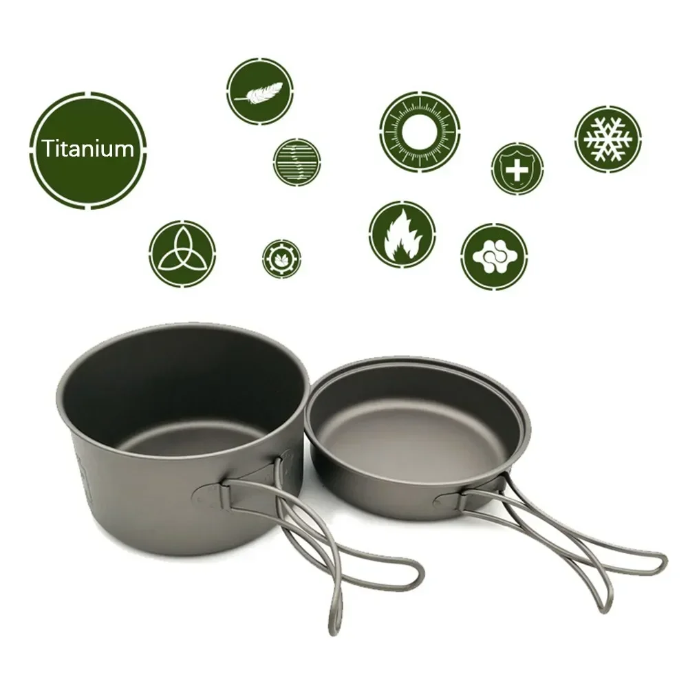 Camping Cookware Set Titanium Cookset with 2700W Camping Stove Cooking Pots Pans For Outdoor Picnic Camping Hiking Backpacking