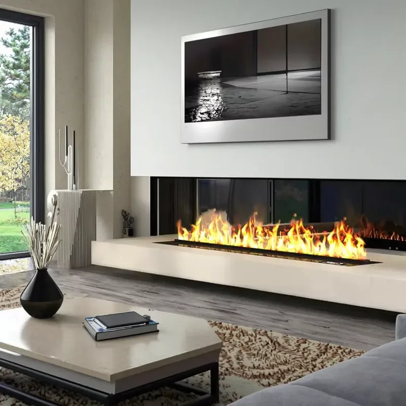 For Smart Ultra-Thin 3D Mist Fireplace Simulated Flame with Electronic Humidifier Built-In Home Decor Cabinet Electric