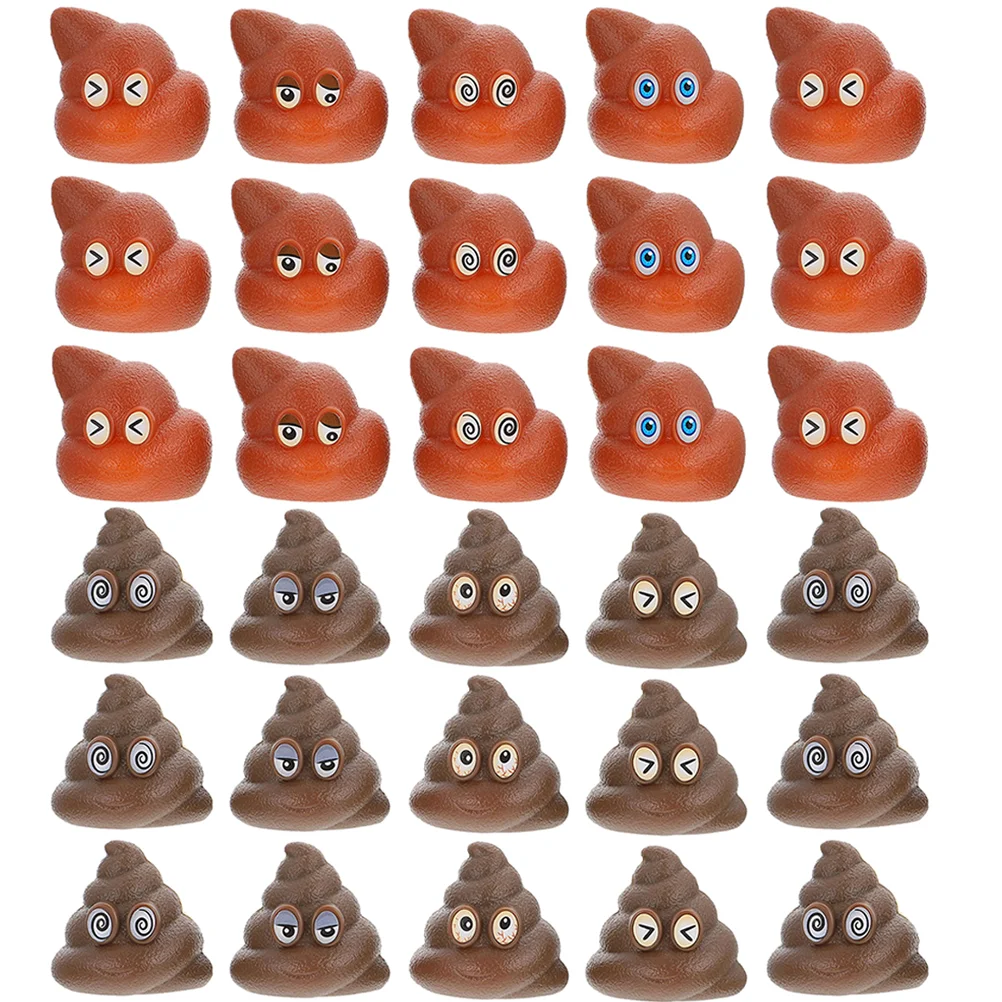 60 Pcs Artificial Statue Poop Toys Child Man Pirate Mini Plush Animals Fake Pvc Game Tossing