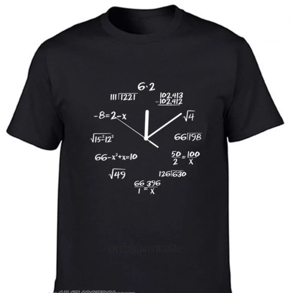 Moda zegar matematyczny drukuj mężczyźni śmieszny T-Shirt wycięcie pod szyją Streetwear męski Tshirt Harajuku fajne t-shirty koszulki topy