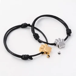 Urn Paw Print Bracelet for Ashes Cremation Memorial Jewelry for Men Women Pet Adjustable Length 15cm-24cm