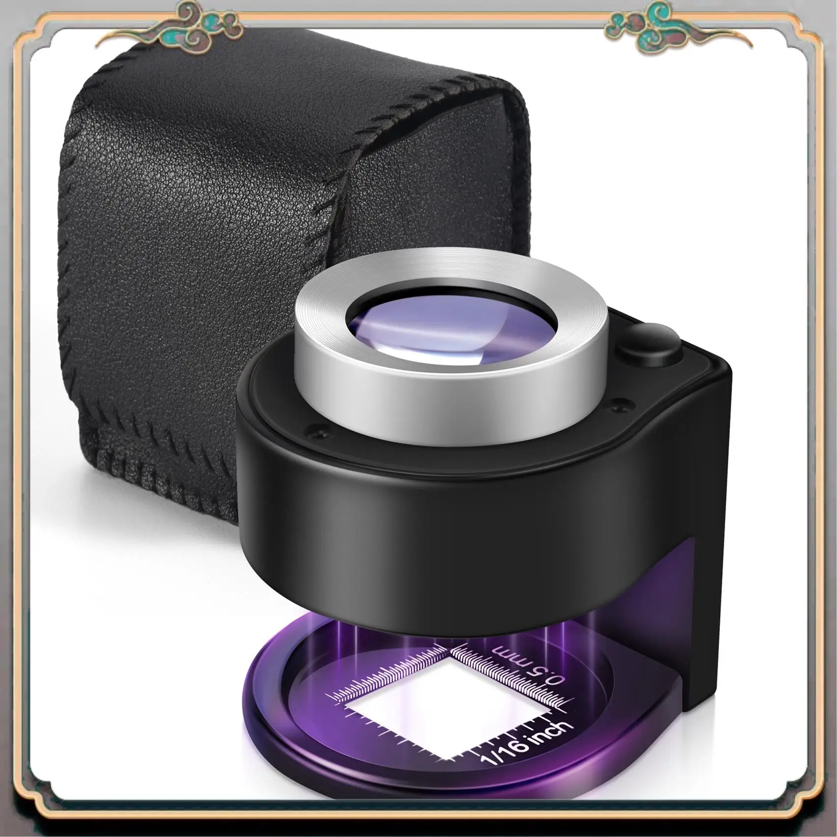 

Durable 30X Scale Desktop Magnifier With 3 LED Mini Handheld Illuminated Magnifying Glass Dual Optical Glass Jeweler Loupe
