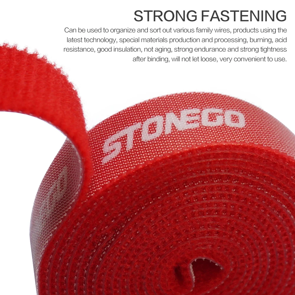 STONEGO USB Cable Winder Cable Organizer Ties Mouse Wire Earphone Holder HDMI Cord Free Cut Management Phone Hoop Tape Protector image 5