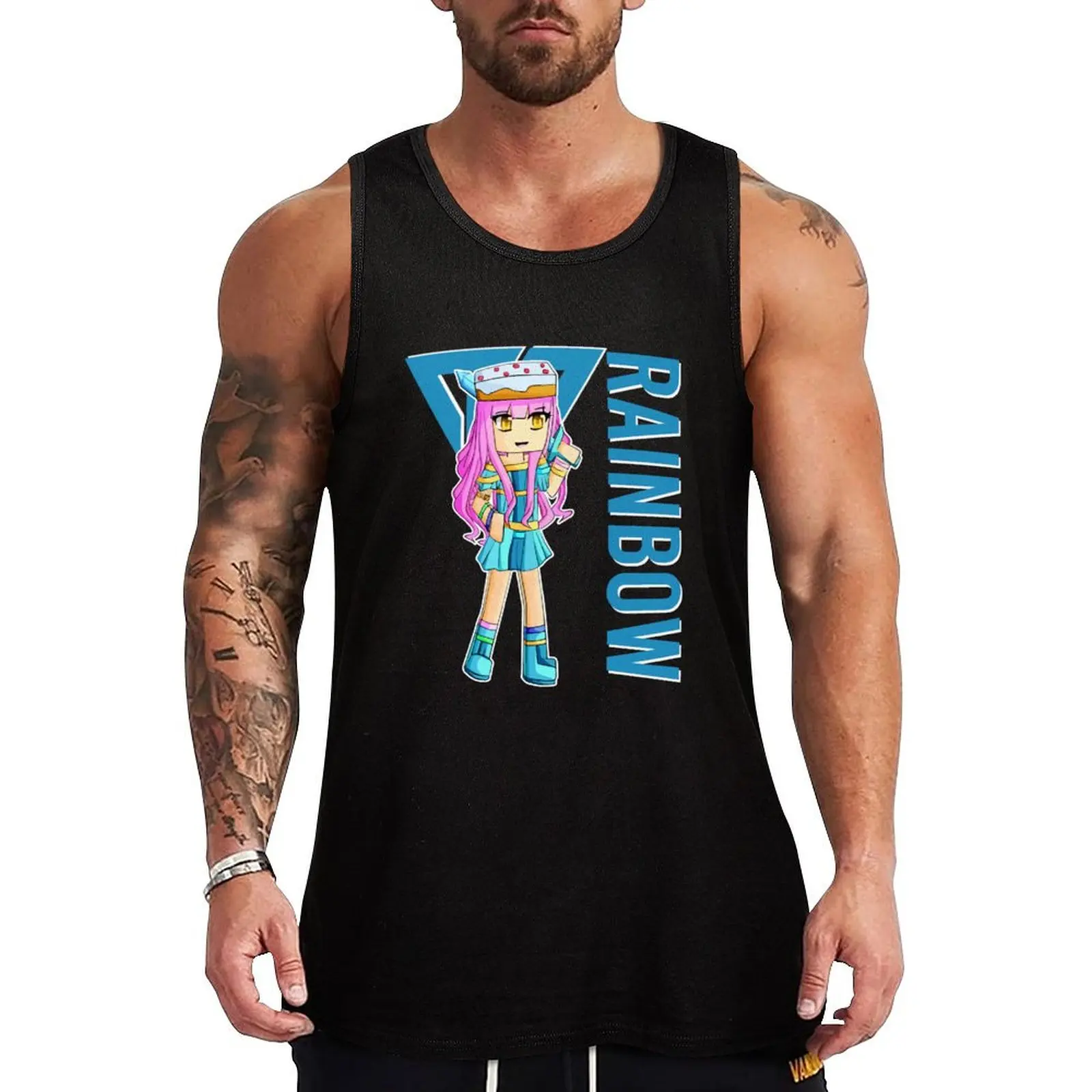 Rainbow gamer Itsfunneh Funneh Krew gamer fan art 2022 Tank Top Sleeveless T-shirt Men's gym clothing