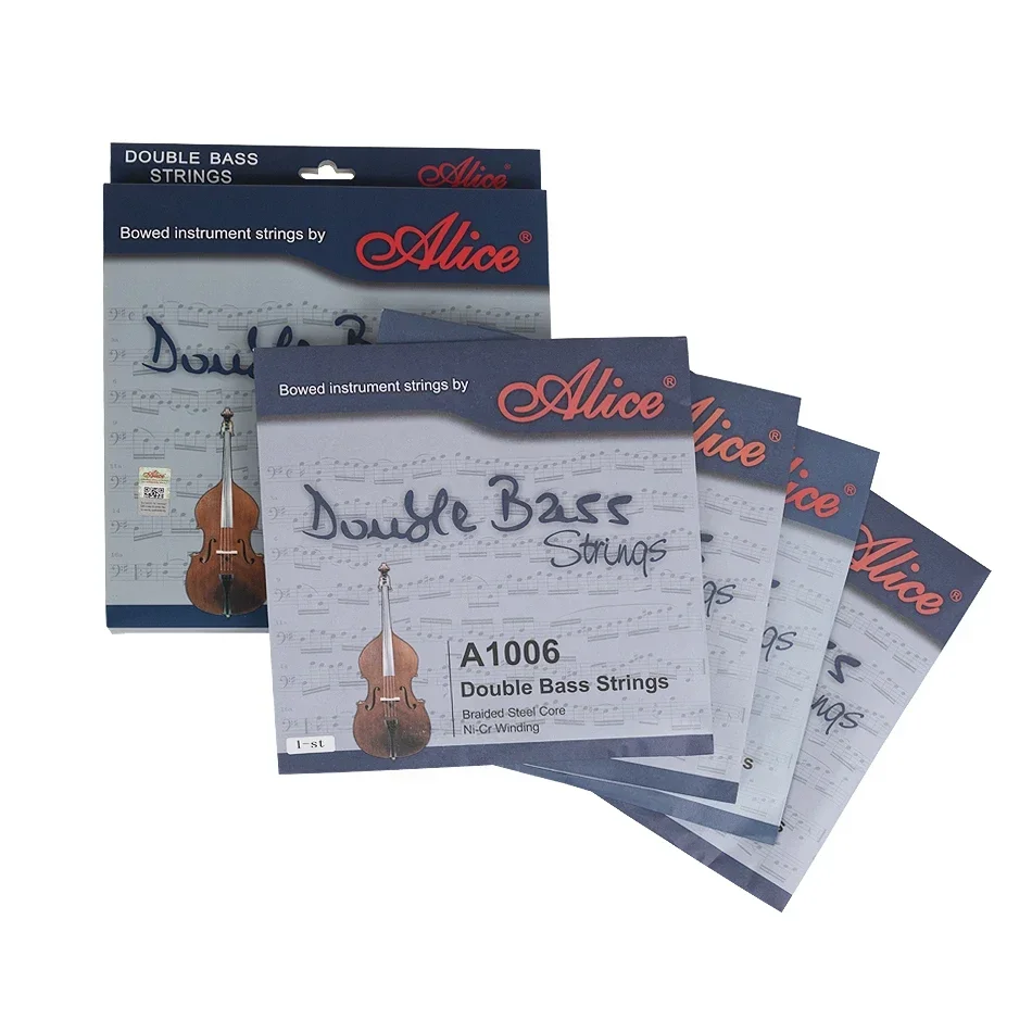 Alice A1006 Double Bass Strings 4-Strings Braided Steel Core Ni-Cr Winding For Concert Double Bass Accessories