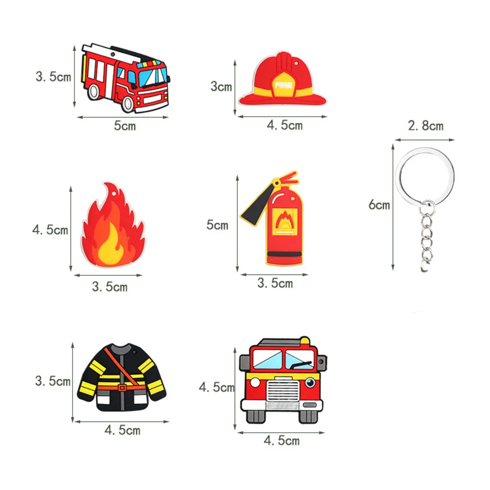 12 szt. Upominków na przyjęcie dla strażaków wóz strażacki artykuły urodzinowe brelok dla chłopca strażaka na przyjęcie nagroda Pinata gadżety
