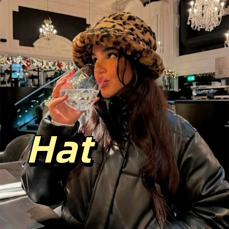 chapeu-de-pescador-de-pelucia-com-estampa-de-leopardo-chapeu-bucket-japones-feminino-versao-coreana-chapeu-bucket-versatil-de-inverno-chapeu-feminino-para-estudantes