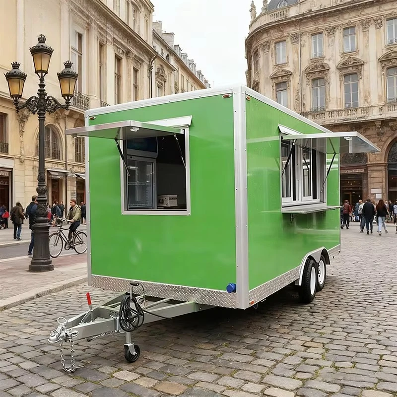 Customized Easy Clean Food Truck Food Trailer Stainless Steel Interior Mobile Catering Cart for Hygiene