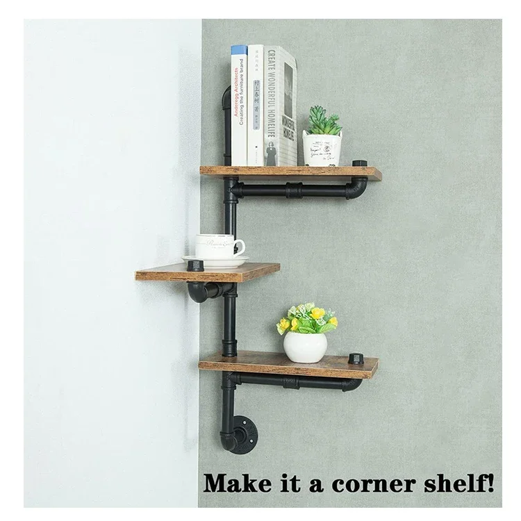 Wall Mounted Floating Shelves Retro Rustic Industrial Shelf For Bar Kitchen Living Room