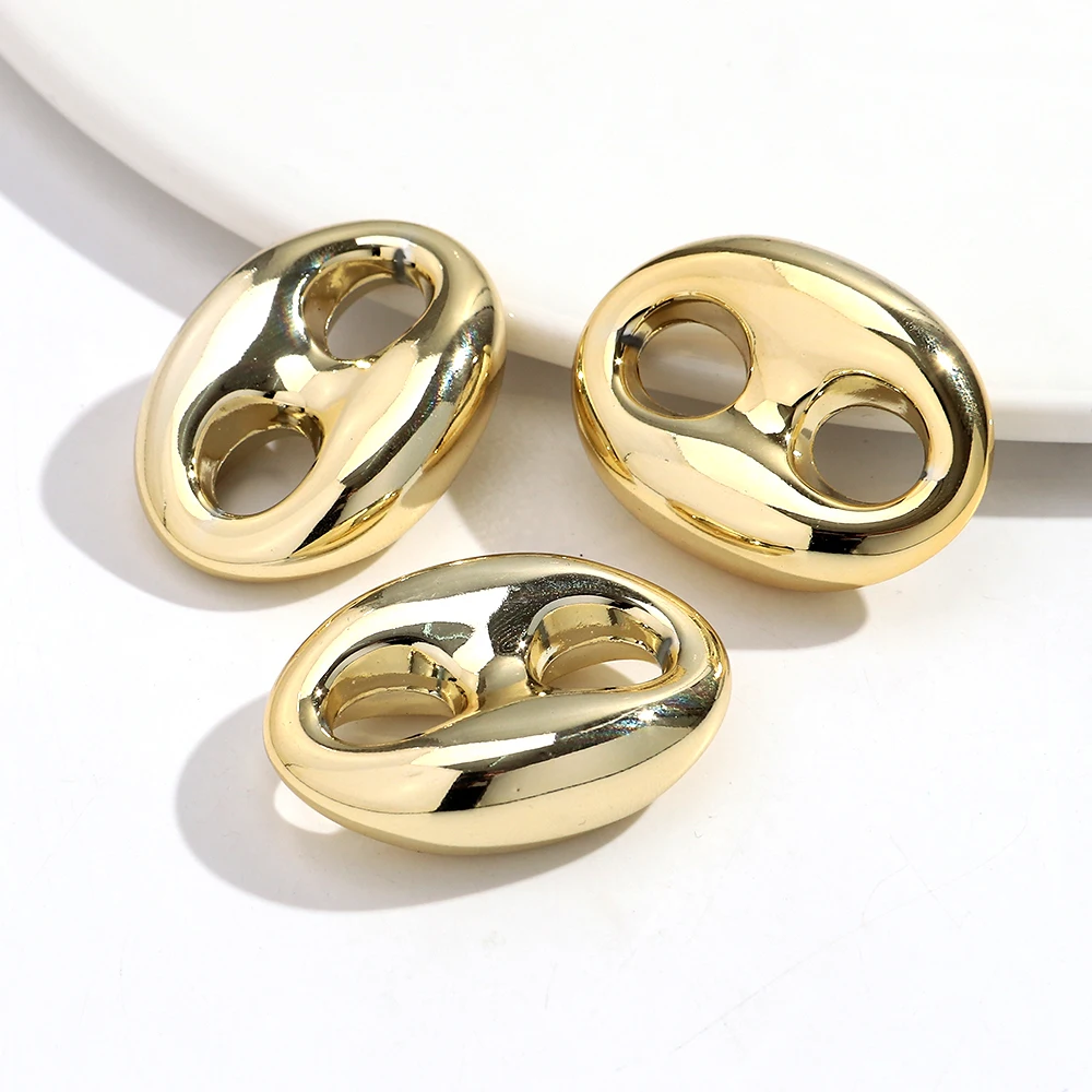 5 stks Goud Kleur CCB Koffieboon Link Ringen Varken Neus Losse Kralen Connector voor het maken van sieraden DIY Oorbel Ketting Accessoires