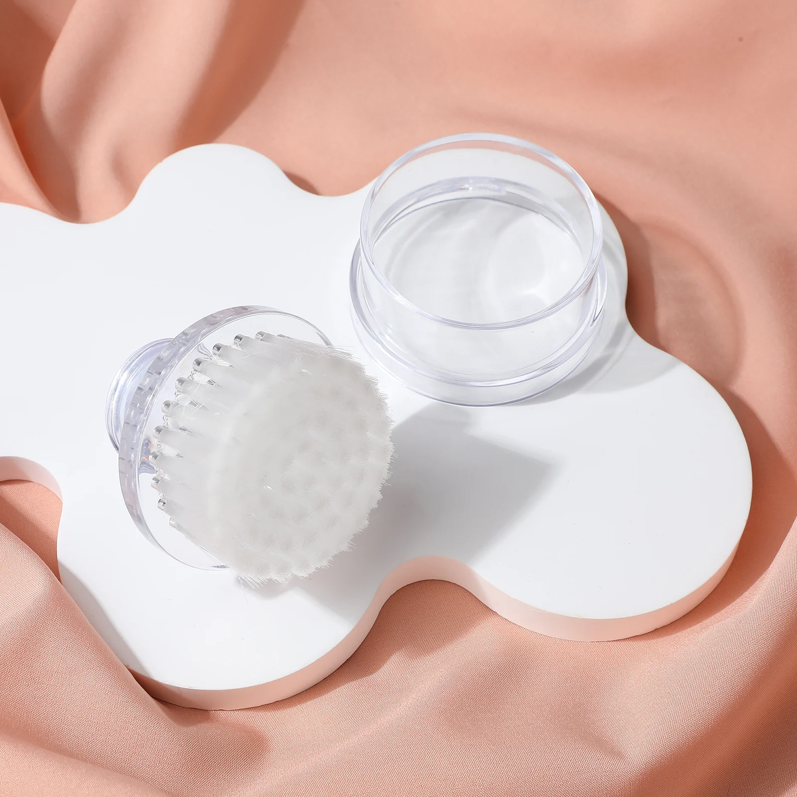 Cepillo de limpieza Facial portátil para mujer, depurador con tapa, herramienta de lavado de cara de mano, limpieza profunda de poros, exfoliante, cuidado de la piel