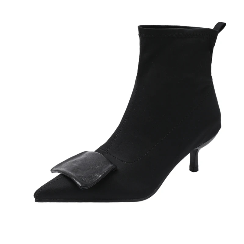 Pointed Toe Ankle Women's Boots Fashion Designer Heeled Shoes Sexy Winter Short Boots 2025 Luxury Dress New Botas Para Mujer