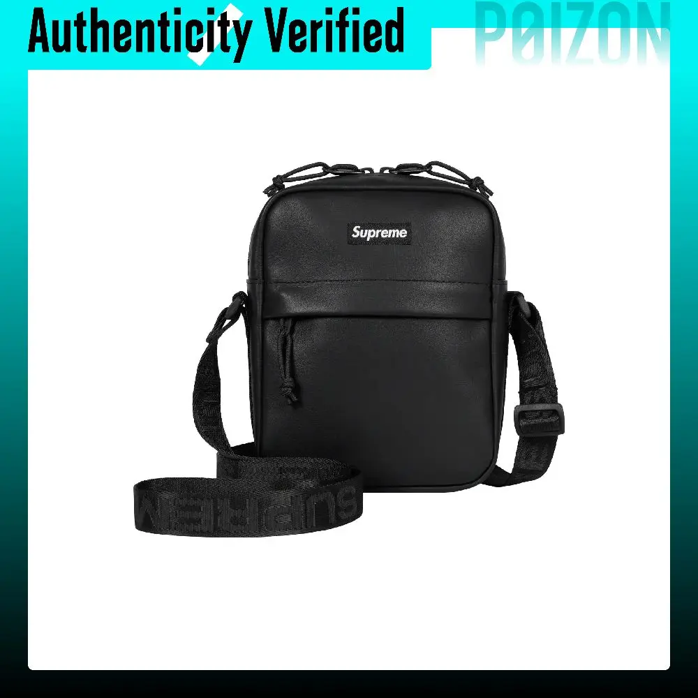 Supreme Cow Leather Crossbody Bag, Shoulder Bag Regular Unisex Black SUP-FW23-0834
