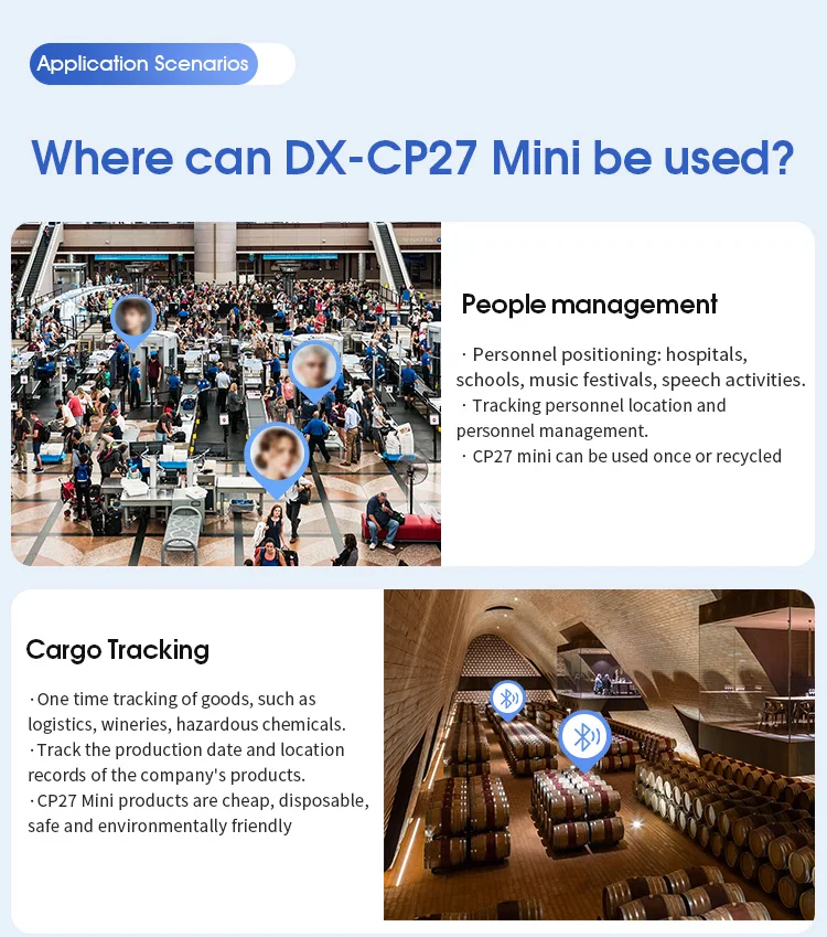 DX-IOT Wireless Eddystone kleinste Mini-Größe iBeacon DA14531 BLE 5.1 Tags Tracker Standort Bluetooth Beacon mit IP67 wasserdicht – Detail 5