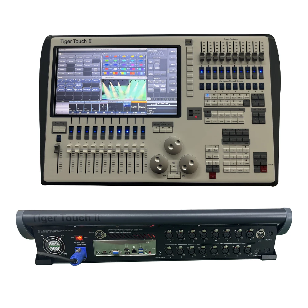 

Tiger Touch II DMX 512 Stage Lighting Controller Console Manual Switch With 16 Outputs Metal Construction Dimmer