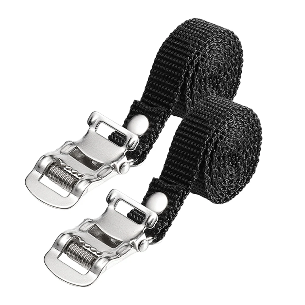 

2pcs Adjustable Bike Pedal Straps Wide Thick Nylon Footrest Straps For Cycling Fitness Exercise Dynamic Training Durable Iron