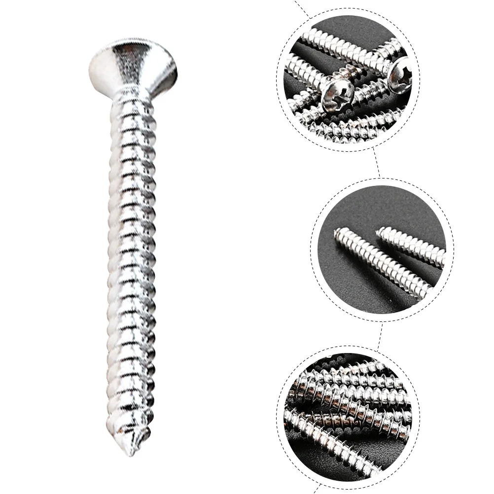 

10 Pcs Bass Neck Plate Screws Joint Mounting Silver Guitar Plates for Replacement
