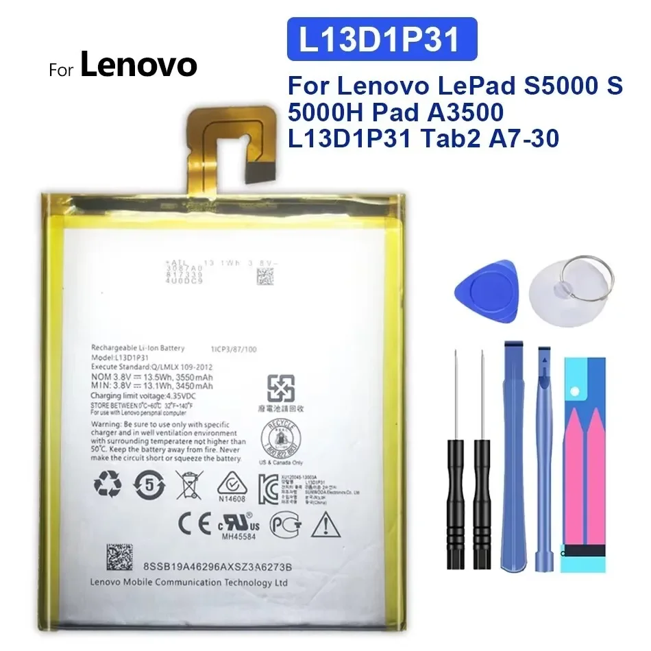 

Новый аккумулятор L13D1P31 для Lenovo Pad A3500 S5000 S5000-H Tab3 7 TB3 710I 710F Tab 2 A7 A7-30 A7-10F A7-20F