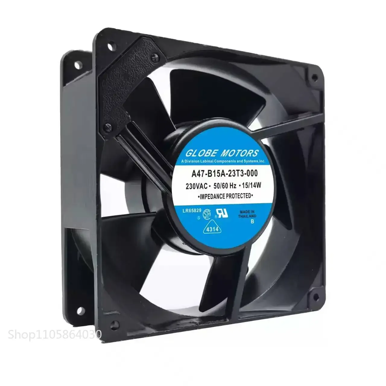 LY For GLOBE MOTORS A47-B15A-23T3-000 AC 230V 15/14W Industrial Cabinet Ventilation Axial Cooling Fan Made in Thailand UL CSA