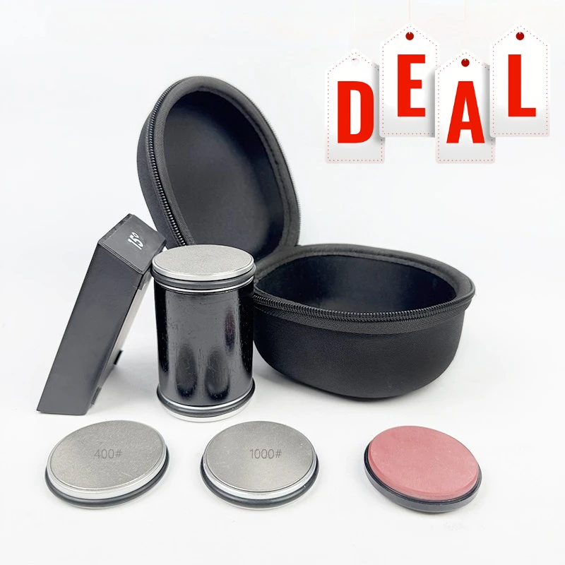 

Portable Storage Bag Rolling Knife Sharpener Double Sided Diamond Sharpening Stone Magnetic Angle Roller Sharpening for Kitchen
