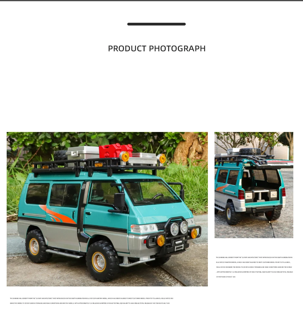 1:24 DELICA Alloy Off Road Diecast Exquisite Models Vehice Toys Metal Material Sound Light Pull Back Kid Gift Collection Ornamen