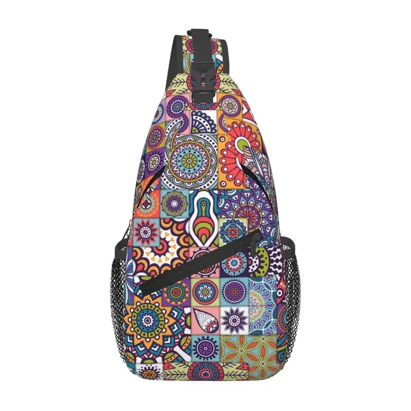 

Custom Africa Ankara Ethnic Tribal Mandala Pattern Crossbody Sling Backpack Men Shoulder Chest Bag for Cycling Camping Daypack