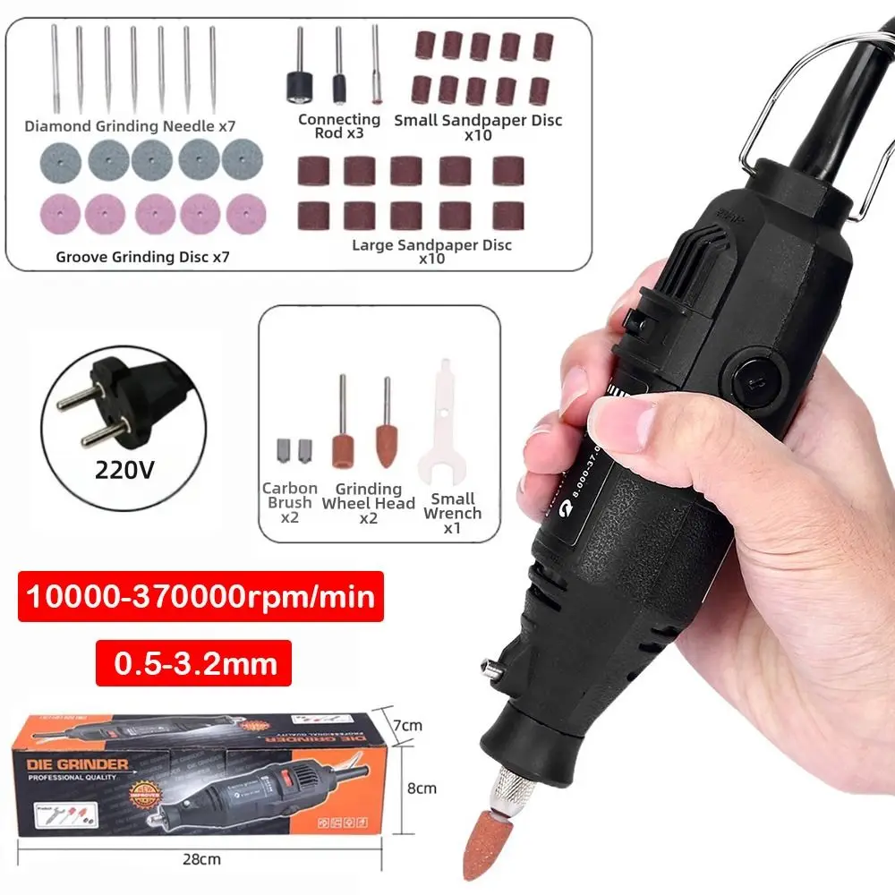 Nuovo mini smerigliatrice per trapano elettrico spina europea mini trapano nero utensile rotante elettrico