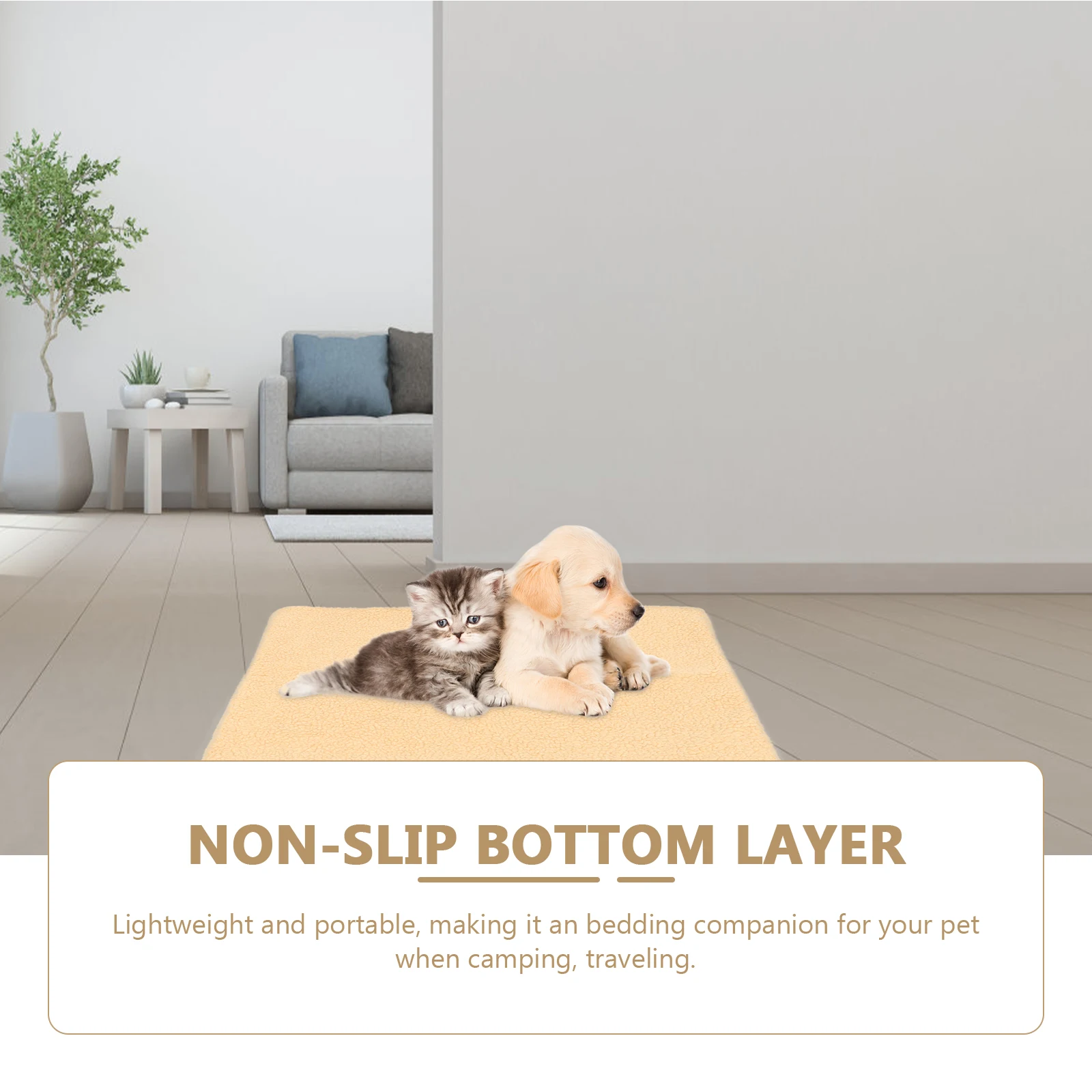 

Warm Lamb Bed Blanket Self Heating Cat Dog Pet Floor Pad Cushion Winter Rest Pet Rest Blankets Portable Travel