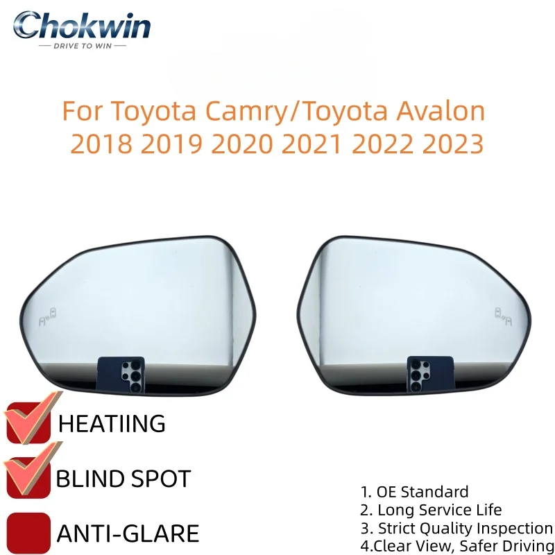 For Toyota Camry/Toyota Avalon 2018 2019 2020 2021 2022 2023 Car Left/Right Side Heated Blind Spot Mirror Glass