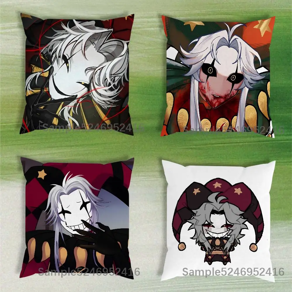 

The F-Freak Circus Pierrot Clown Pillow Case Short Plush Sofa Decorative Gift Home Double-sided Printing Cushio