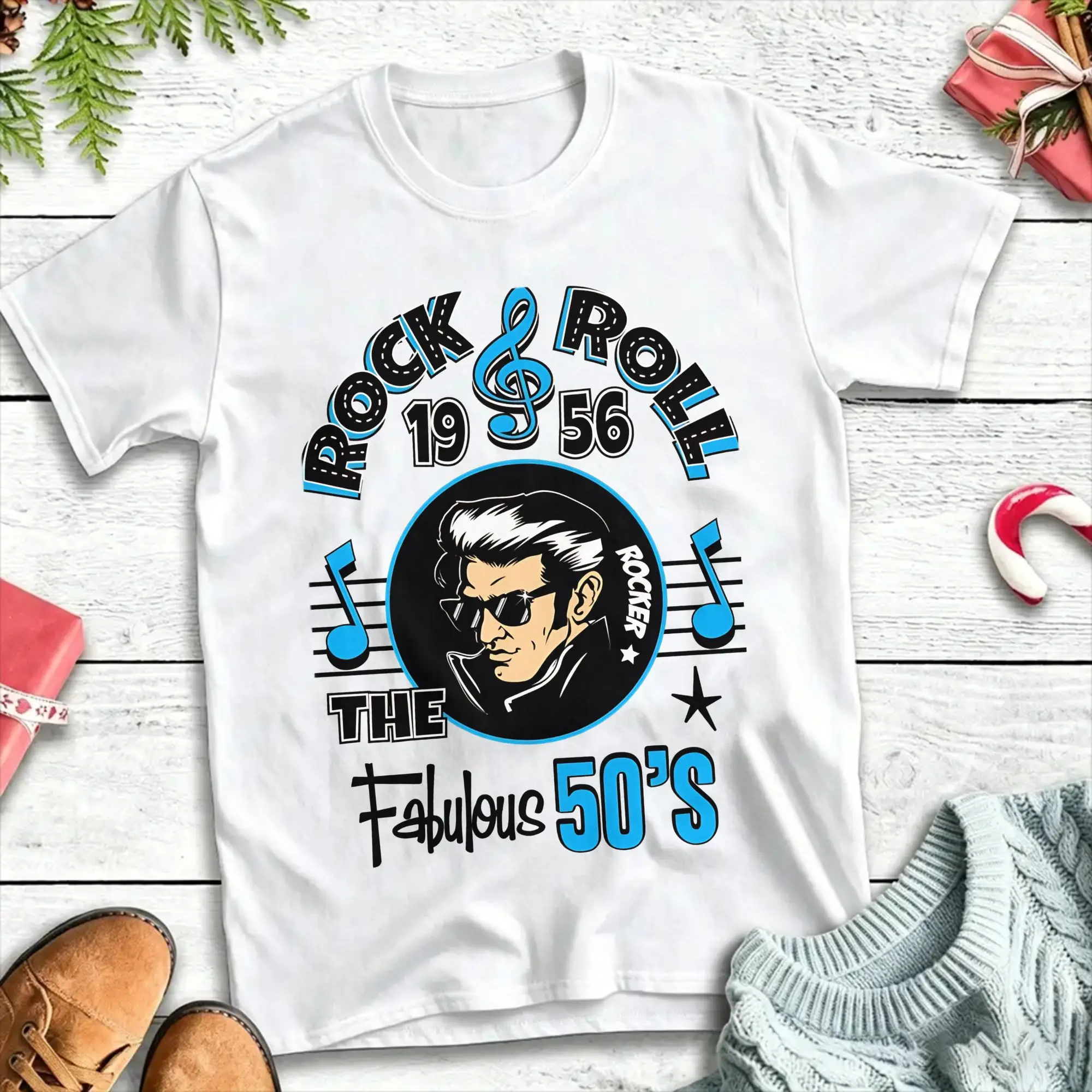 1950s Sock Hop Swing T-Shirt Beach  100% Cotton T Shirts For Men Pattern Tee Shirt Short Sleeve Y2K Basic Top Tees