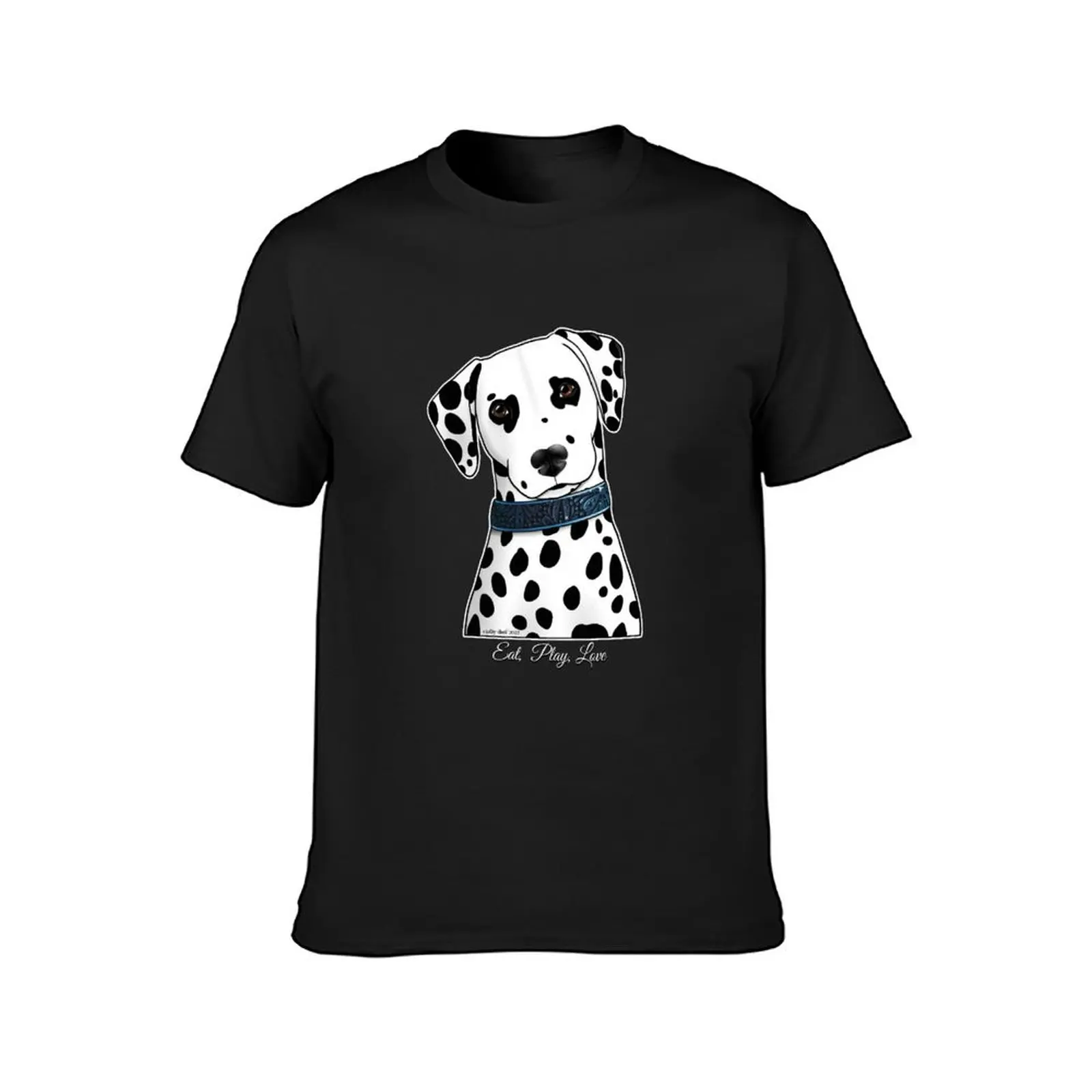 Dalmata mangia, gioca, ama t-shirt sublime blacks funnys semplici magliette bianche da uomo