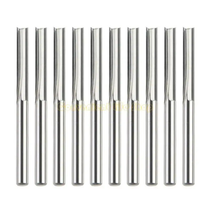 

L1EE 10Pcs High Speed Steel End Mill 3.175mm Shank 2 Flute Straight Slot Milling