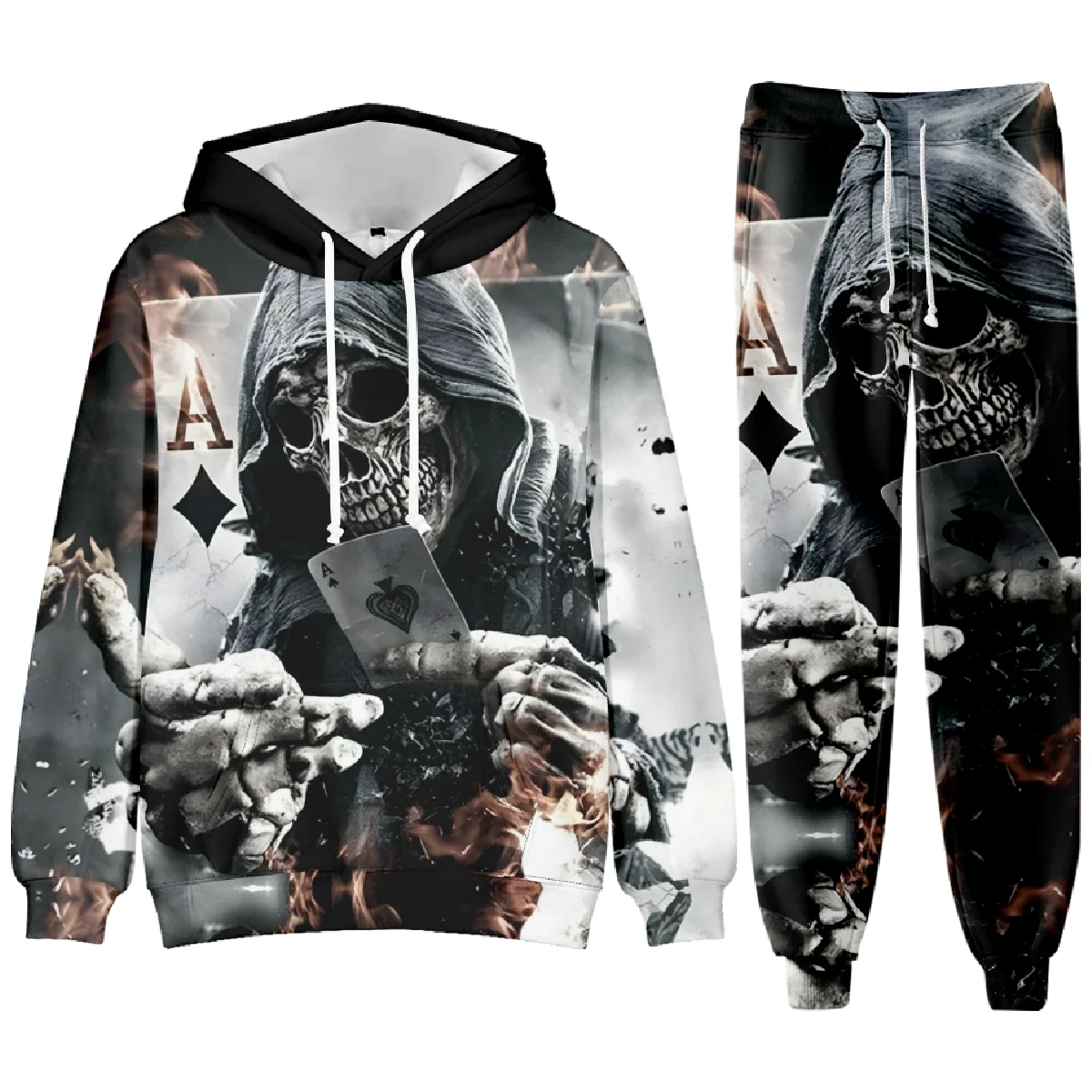 3D Print Personalized Skull Men/Women 2Pcs/Sets Sweatshirt Hoodies Pants 2024 Male Tops Joggers Sportswear Tracksuits Dropship