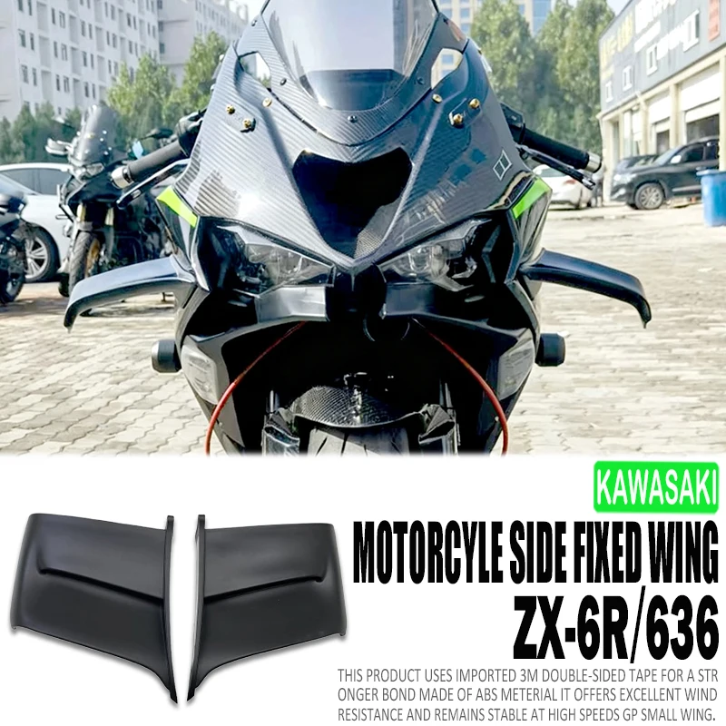 

Motorcycle Accessories Fairing Parts Fixed Wind Wing For Kawasaki ZX-6R ZX 6R 2024-2025 Aerodynamic Winglet Side Wing Spoiler