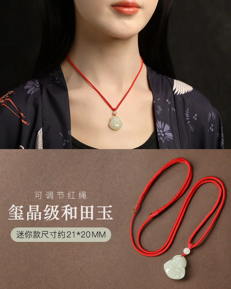 Natürliche Achat Litschi Gelee Schlüsselbein Kette Unisex Guanyin Buddha Halskette Ornament Urlaub Geschenk