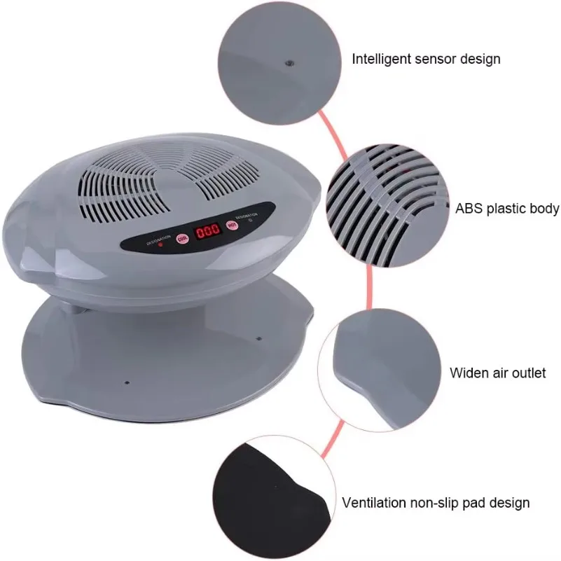Hot Cold Air Nail Fan Dryer for Regular Nail Polish, Nail Art Drying Machine for Fingernail & Toenail