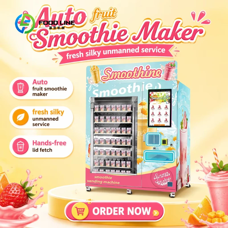 Customized Smoothie Vending Machine 24h Unmanned Self Service Frozen Fruit Juice Blender Smart Cold Drink Vending Kiosk