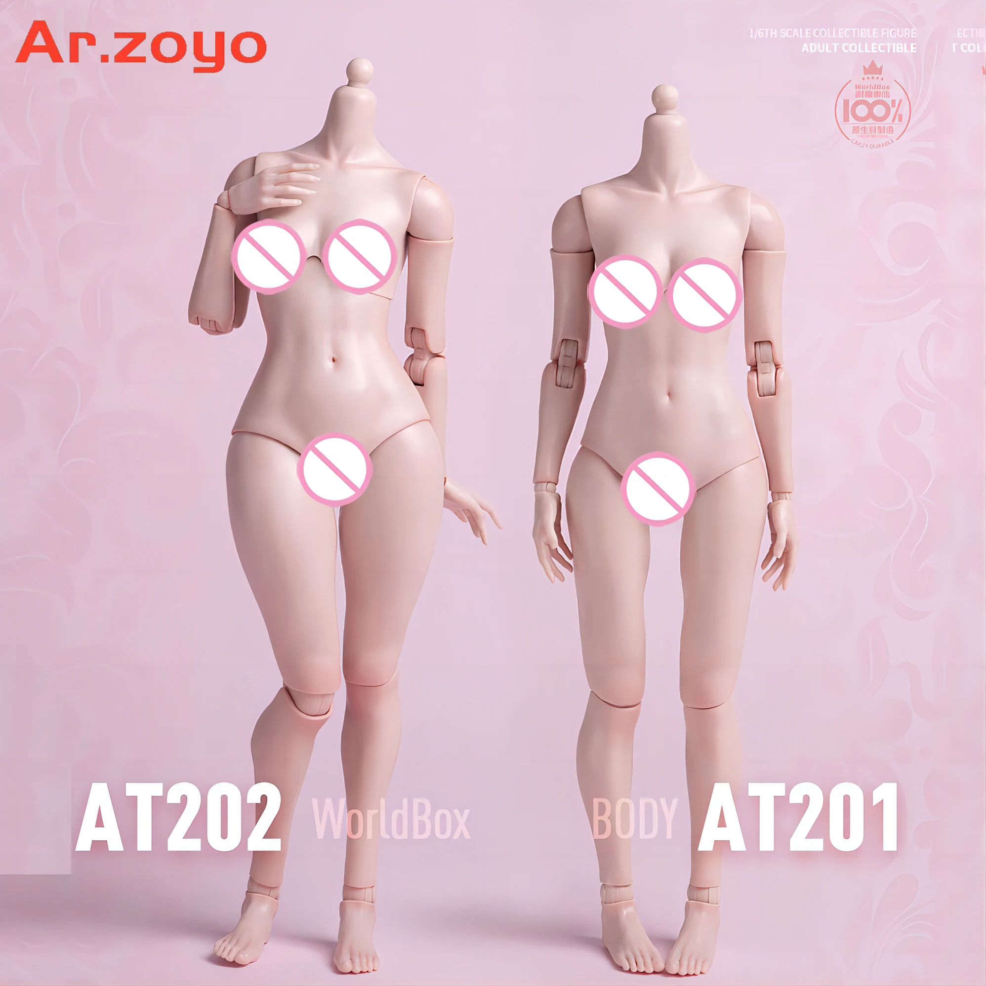 Worldbox AT201 AT202 1/6 Female Flexible Body Normal Fat Leg 12'' White Suntan Skin Action Figure Model for Woman