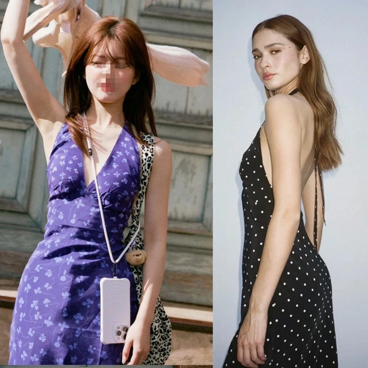 

V-neck Halter Dress French Sexy Sand Washed Silk Backless Dress Sexy Vacation Party Dress 17mm Mulberry Silk