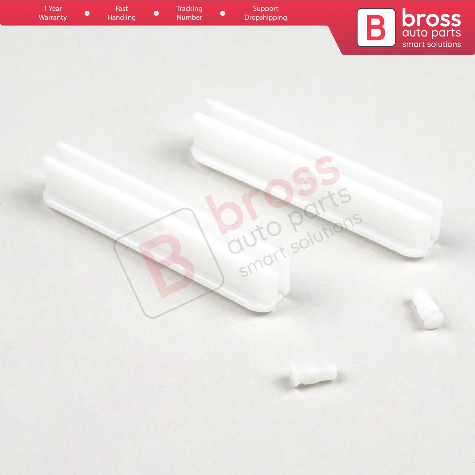 BROSS BCF422 2 Pieces Window Glass Guide Track Clips for Fiat Doblo Punto Panda Bravo All Windows; ALFA ROMEO 147 Rear Windows