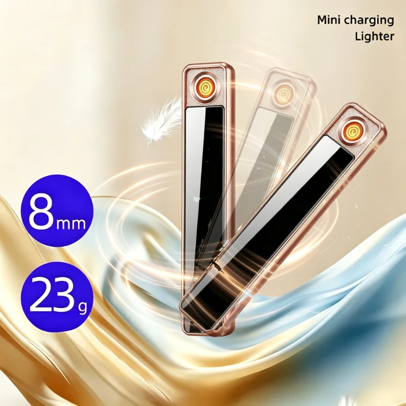 Mini Tungsten Electronic Cigarette Lighter, Portable Pull-down Ignition, Windproof USB Rechargeable Ultra-thin Lighters Men Gift
