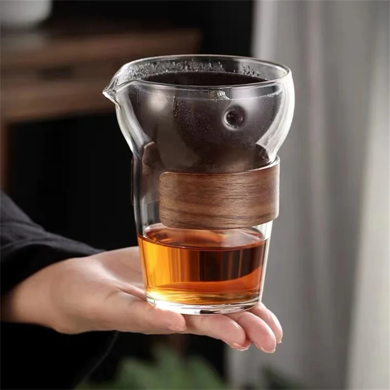 Brew Citrus Tea Anti Scalding Glass Fair Cup With Filter Tea Water Separation Pitcher Chahai Kung Fu Set Accessories