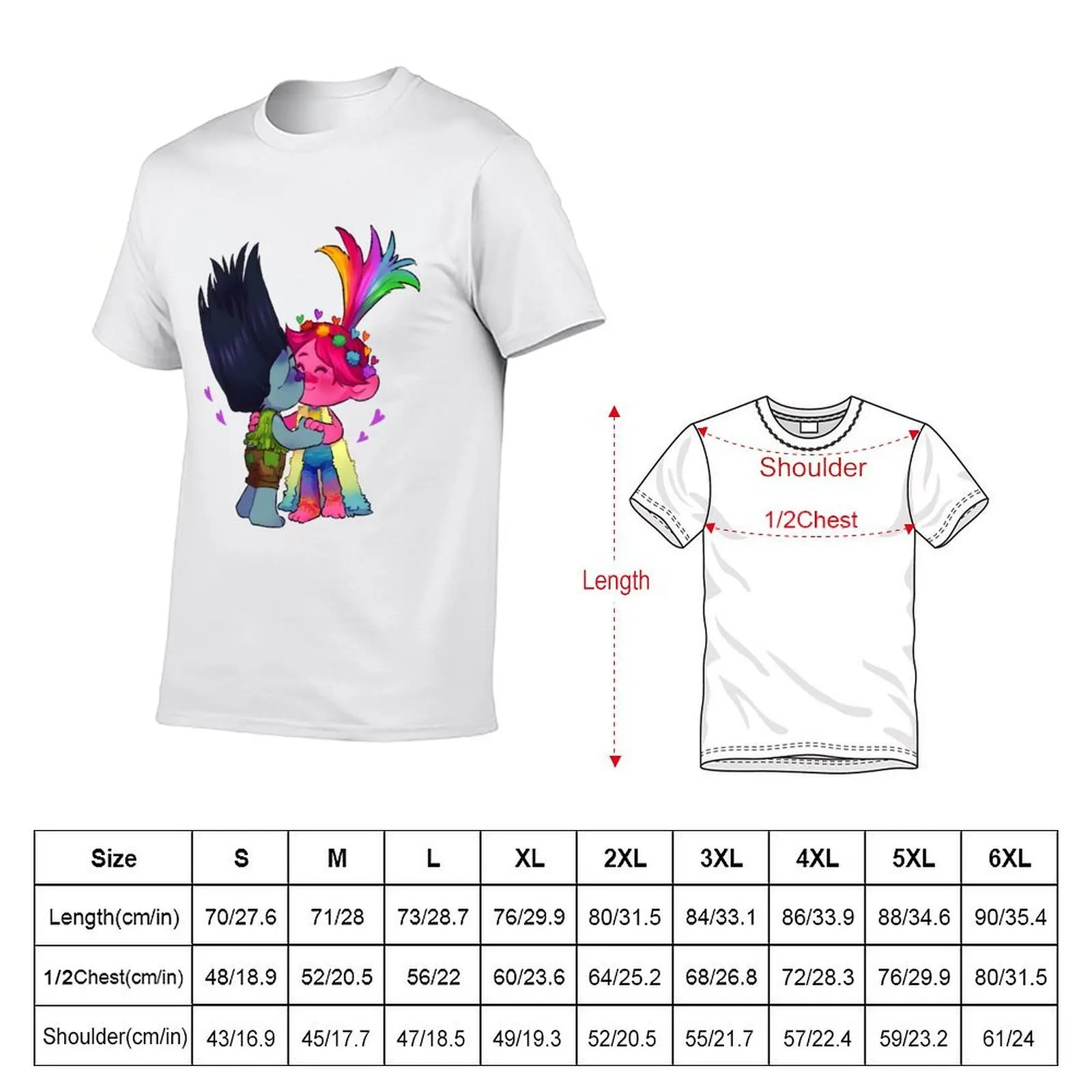 Trolls world tour kiss T-Shirt Basic Breathable Solid Color T-Shirt view 2