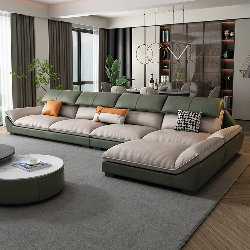 

Minimalist Couch Living Room Sofas Microfiber Fabric Recliner Sofa Set Furniture Modern for Home L Shaped Sectional 7 Seater