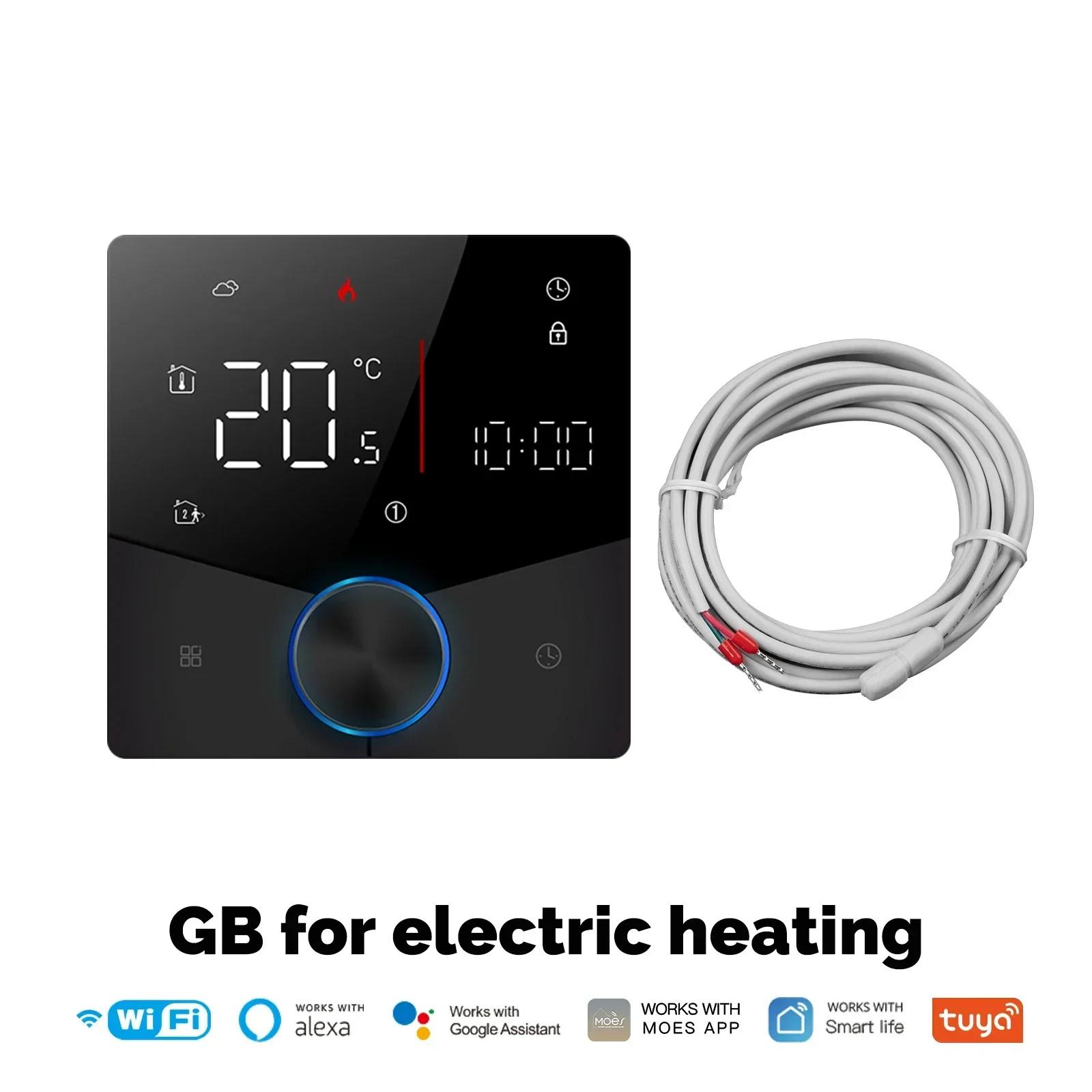 MOES WiFi Smart Heating Knob Thermostat LCD Display Touch Screen Temperature Controller For Water Gas Boiler Electric Heating image 3