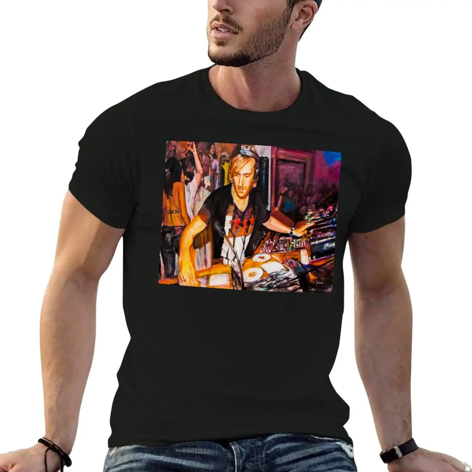 

DJ David Guetta at Pacha, Ibiza T-Shirt cotton t shirts man 100% funny t shirts cotton man t shirt luxury T-Shirt